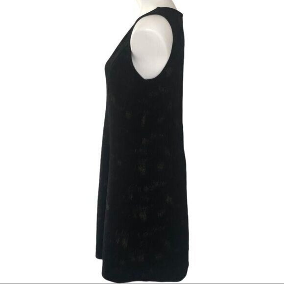 Collective Concepts Black/Gold Metallic A-Line Mini Dress, Sleeveless Women's L - Picture 6 of 9